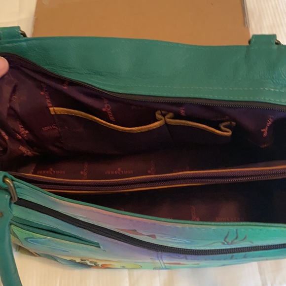 Anuschka HTF Koi Large Tote with matching zip around wallet - Picture 6 of 11